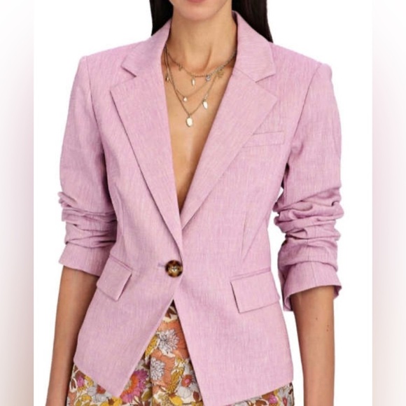 Veronica Beard Aaliyah Dickey jacket linen blend orchid - Picture 2 of 5